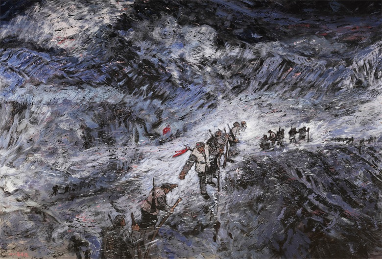 崔晓晓大型组画伟大的长征组画之翻越雪山过草地创作谈