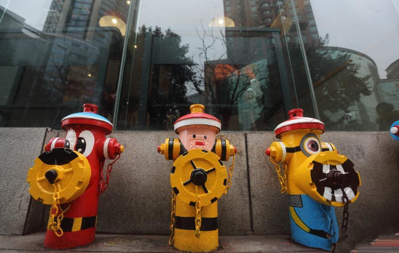 卡通消防栓亮相南京街头萌萌哒